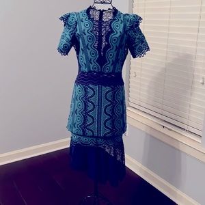 Aqua and blue dress. No returns